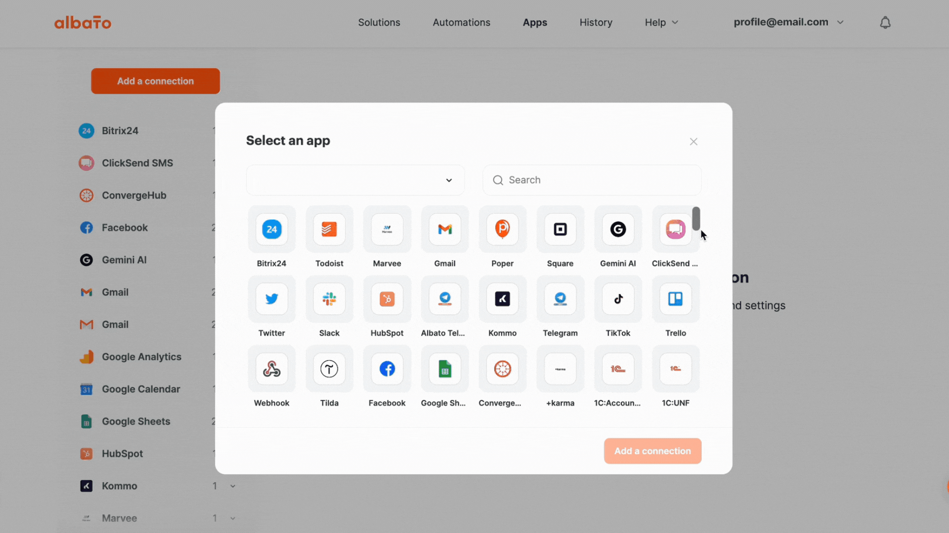 Library of apps