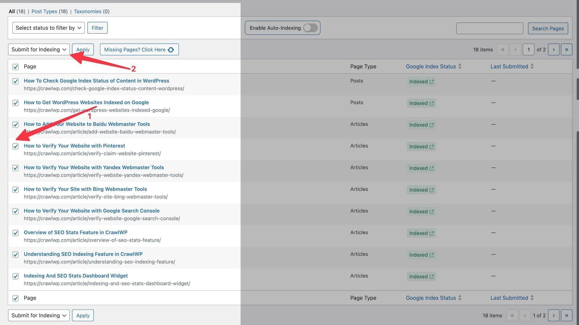 Bulk indexing