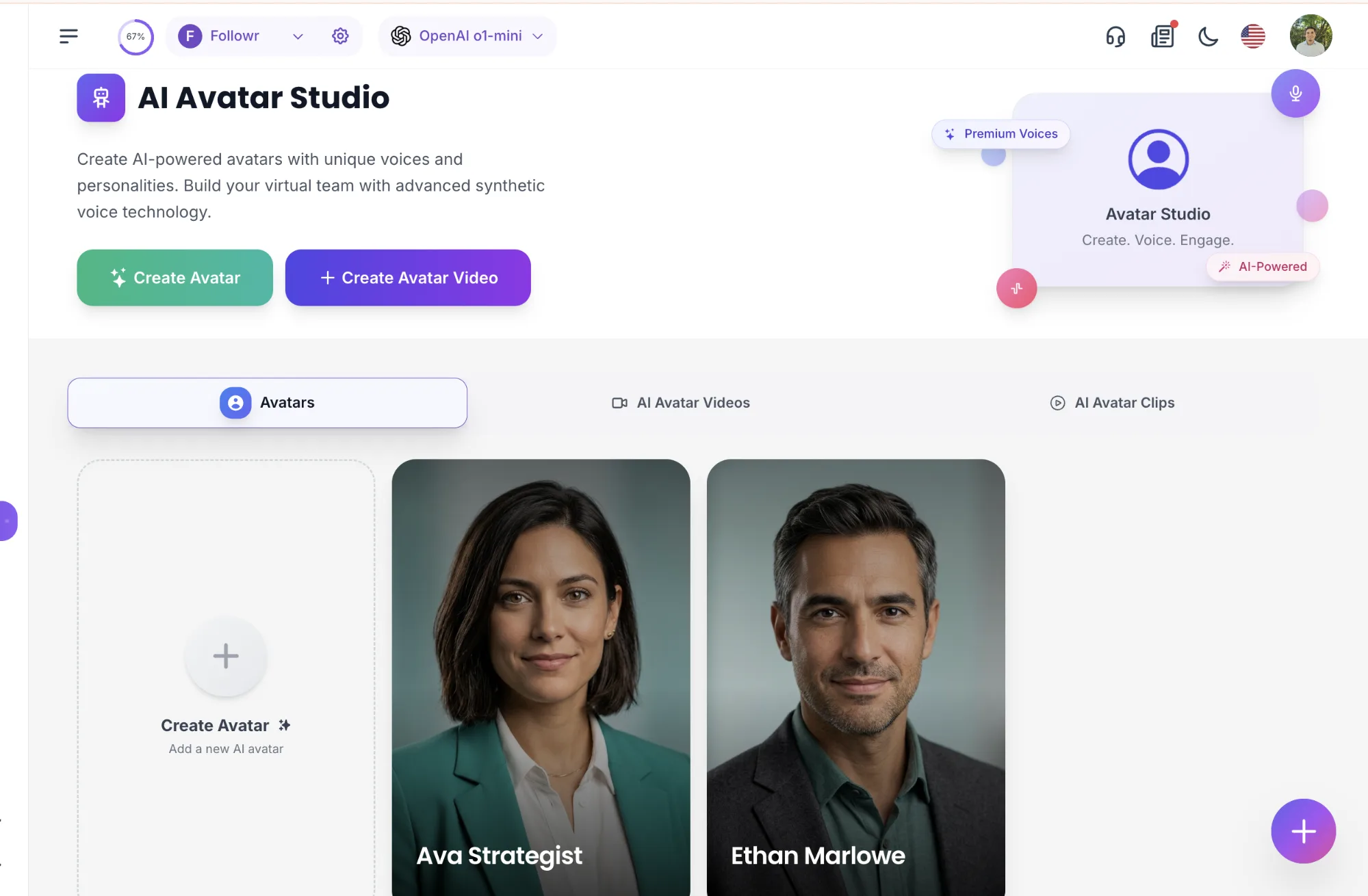 AI avatar studio
