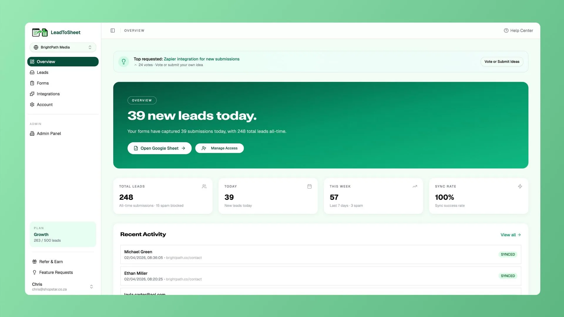 LeadToSheet - screenshot 3