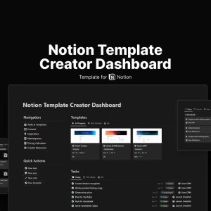 Notion Template Creator Dashboard