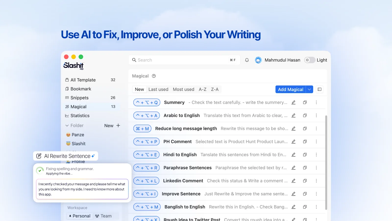AI writing improvement