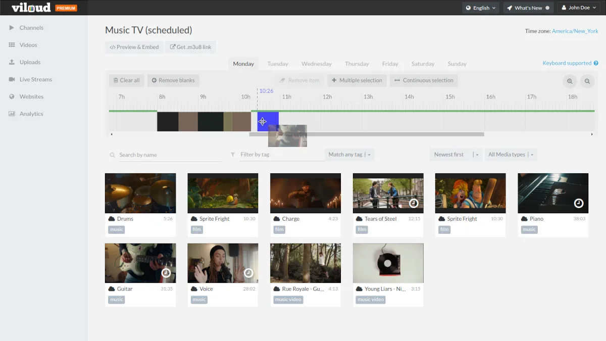 Scheduler for premade content