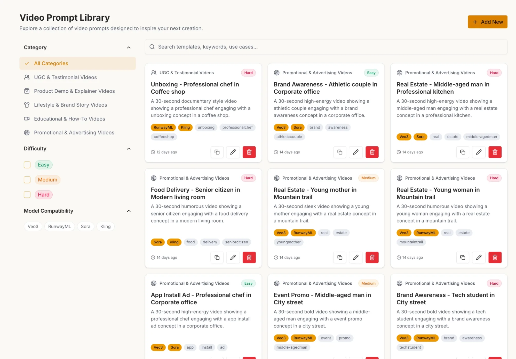 Video Prompt Library