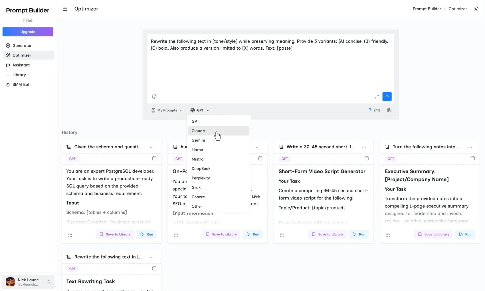 Prompt optimizer