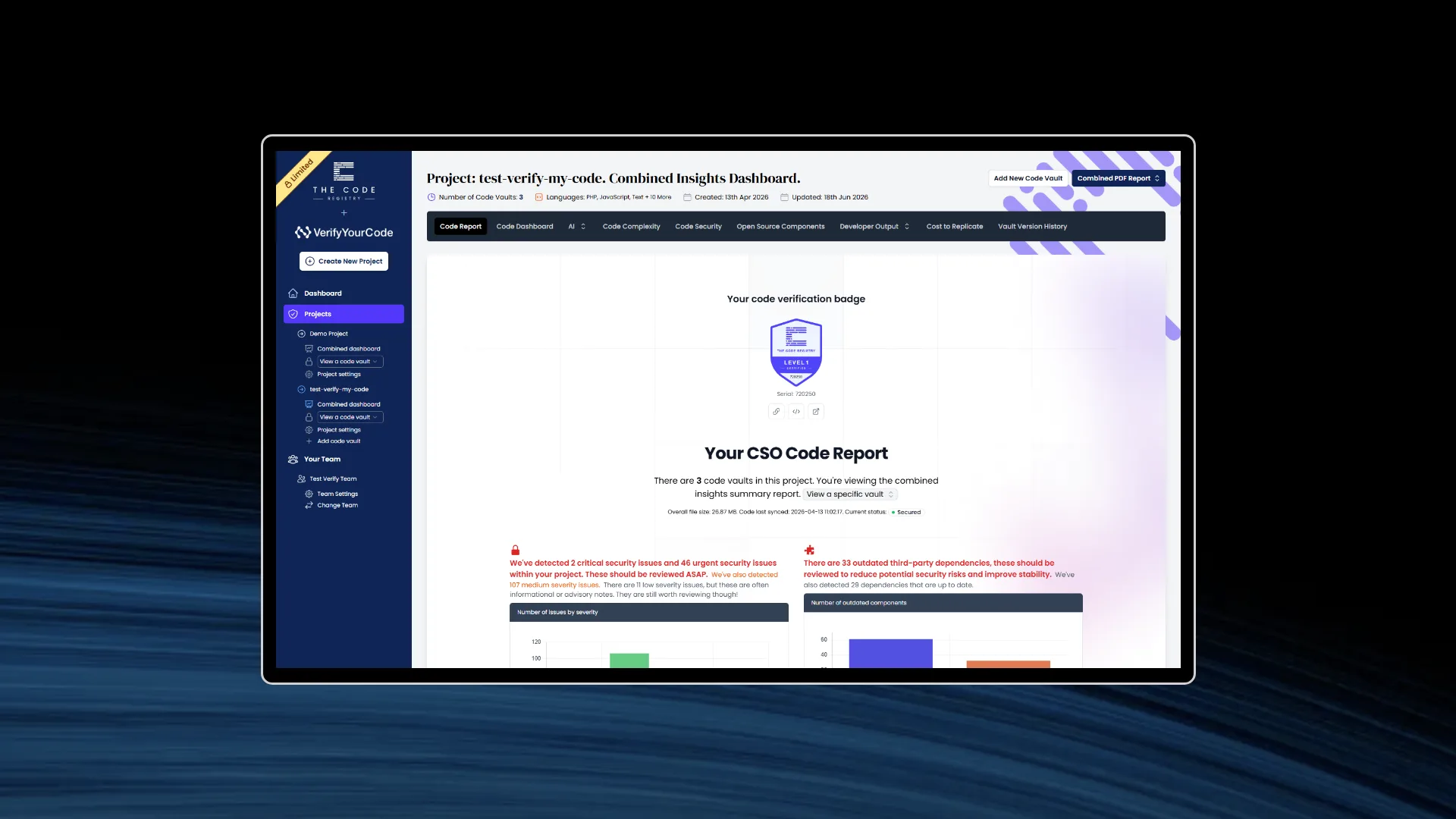 Executive code report