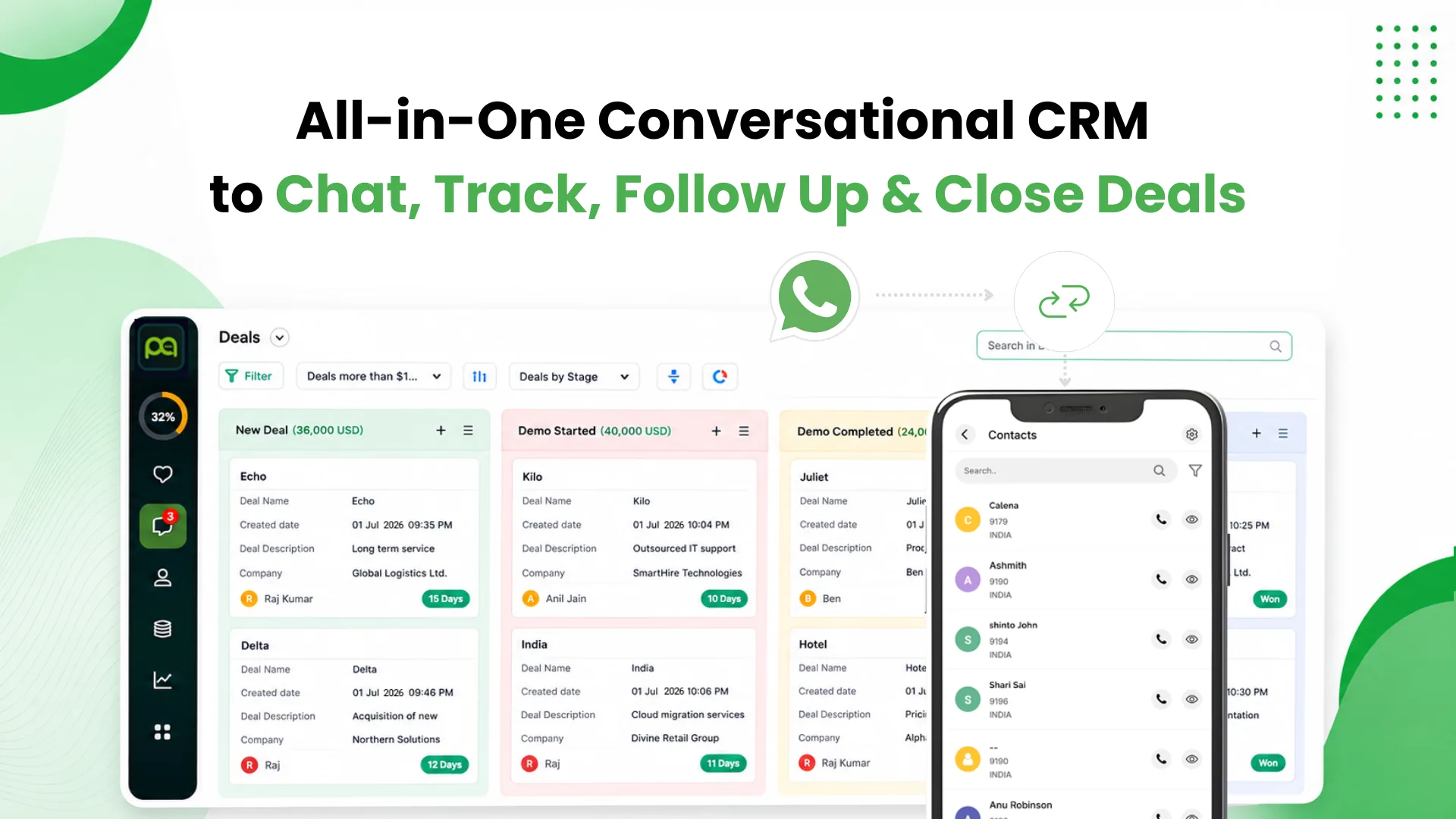 CRM pipeline and contacts