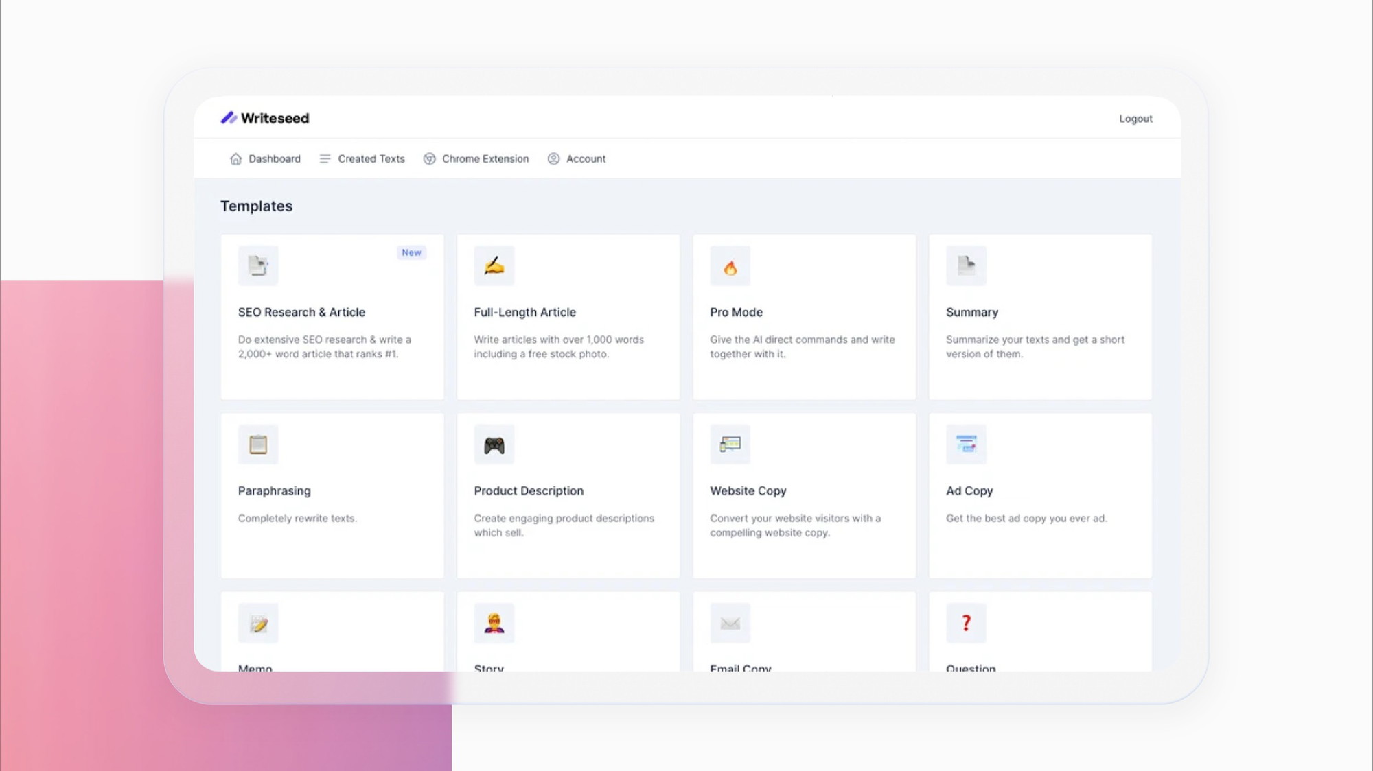 Writeseed - AI Content Writer - screenshot 1