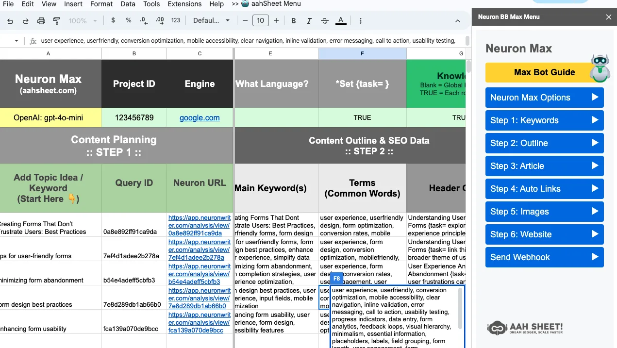 AahSheet - screenshot 2