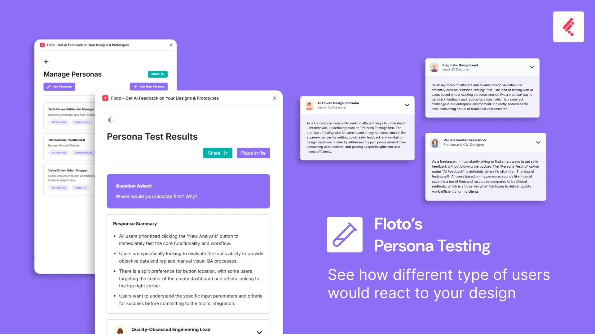 Floto Persona Testing overview