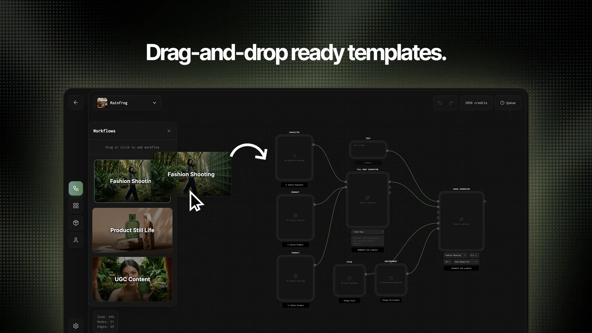 Drag-and-drop ready templates